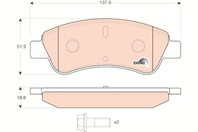 Set di 4 pastiglie freno COTEC TRW GDB1463