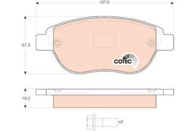 Set di 4 pastiglie freno COTEC TRW GDB1464