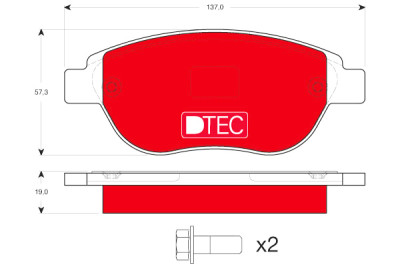 Set di 4 pastiglie freno DTEC COTEC TRW GDB1464DTE
