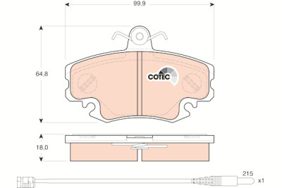 Set di 4 pastiglie freno COTEC TRW GDB1465