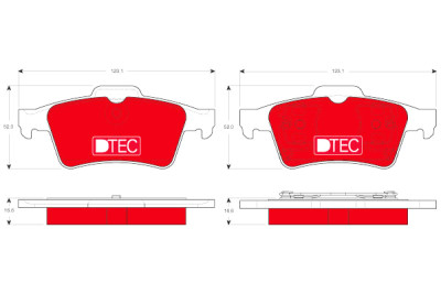 Set di 4 pastiglie freno DTEC COTEC TRW GDB1469DTE