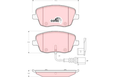 Set di 4 pastiglie freno COTEC TRW GDB1472