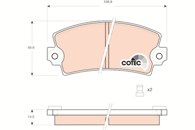 Set di 4 pastiglie freno COTEC TRW GDB148