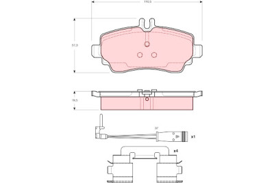 Set di 4 pastiglie freno TRW GDB1480