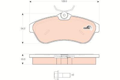 Set di 4 pastiglie freno COTEC TRW GDB1496