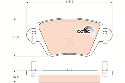 Set di 4 pastiglie freno COTEC TRW GDB1525
