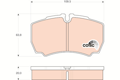 Set di 4 pastiglie freno COTEC TRW GDB1535