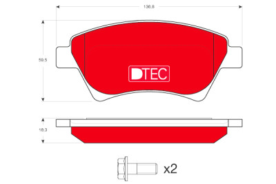 Set di 4 pastiglie freno DTEC COTEC TRW GDB1552DTE