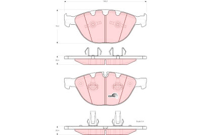 Set di 4 pastiglie freno COTEC TRW GDB1558