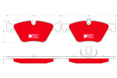 Set di 4 pastiglie freno DTEC COTEC TRW GDB1559DTE
