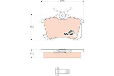 Set di 4 pastiglie freno COTEC TRW GDB1578