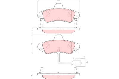 Set di 4 pastiglie freno TRW GDB1581