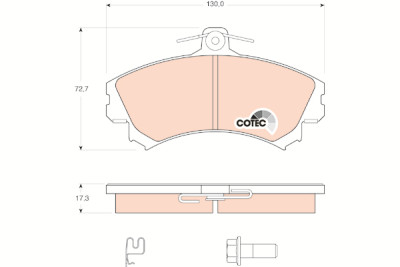 Set di 4 pastiglie freno COTEC TRW GDB1584