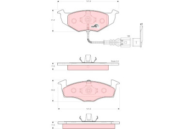 Set di 4 pastiglie freno COTEC TRW GDB1586