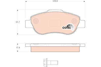 Set di 4 pastiglie freno COTEC TRW GDB1589