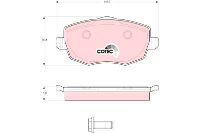 Set di 4 pastiglie freno COTEC TRW GDB1593