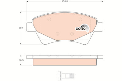 Set di 4 pastiglie freno COTEC TRW GDB1597