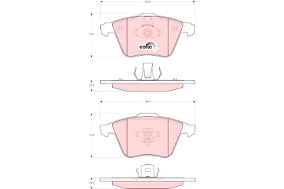 Set di 4 pastiglie freno COTEC TRW GDB1607