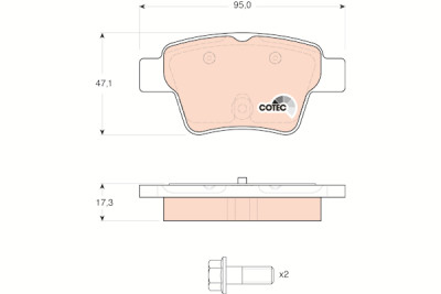 Set di 4 pastiglie freno COTEC TRW GDB1620