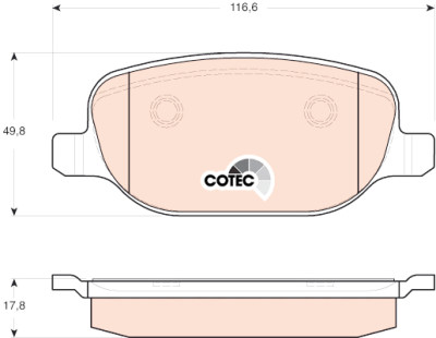 Set di 4 pastiglie freno COTEC TRW GDB1649