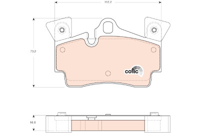 Set di 4 pastiglie freno COTEC TRW GDB1652