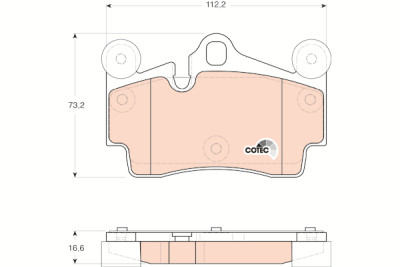Set di 4 pastiglie freno COTEC TRW GDB1653