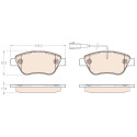 Set di 4 pastiglie freno COTEC TRW GDB1654