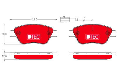 Set di 4 pastiglie freno DTEC COTEC TRW GDB1654DTE