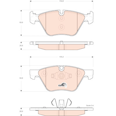 Set di 4 pastiglie freno COTEC TRW GDB1662
