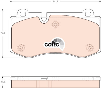 Set di 4 pastiglie freno COTEC TRW GDB1667