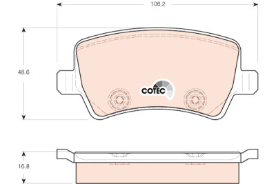 Set di 4 pastiglie freno COTEC TRW GDB1685