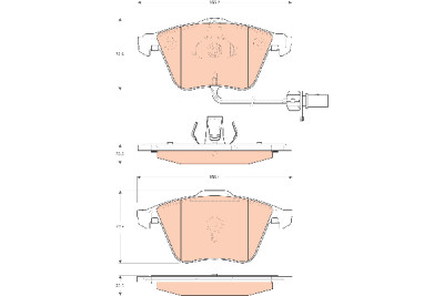 Set di 4 pastiglie freno TRW GDB1689