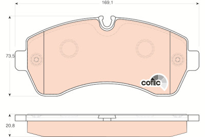 Set di 4 pastiglie freno COTEC TRW GDB1696