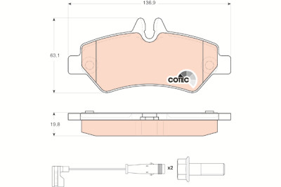 Set di 4 pastiglie freno COTEC TRW GDB1697
