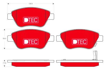 Set di 4 pastiglie freno DTEC COTEC TRW GDB1700DTE