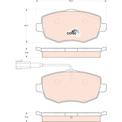 Set di 4 pastiglie freno COTEC TRW GDB1707