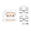 Set di 4 pastiglie freno COTEC TRW GDB1708