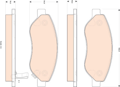 Set di 4 pastiglie freno TRW GDB1713