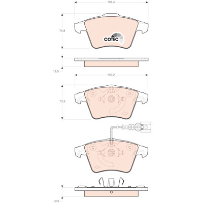 Set di 4 pastiglie freno COTEC TRW GDB1721