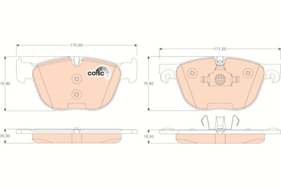 Set di 4 pastiglie freno COTEC TRW GDB1726