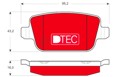 Set di 4 pastiglie freno DTEC COTEC