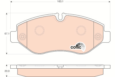 Set di 4 pastiglie freno COTEC TRW GDB1747
