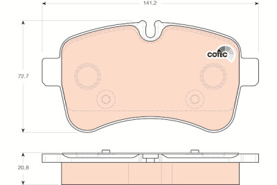 Set di 4 pastiglie freno COTEC TRW GDB1748
