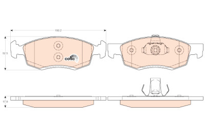 Set di 4 pastiglie freno COTEC TRW GDB1749