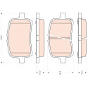 Set di 4 pastiglie dei freni