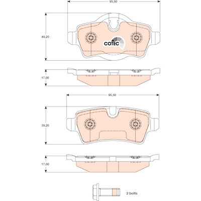 Set di 4 pastiglie freno COTEC TRW GDB1766