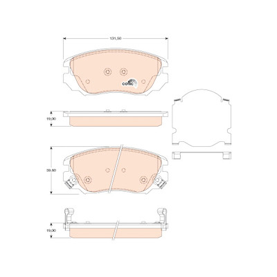 Set di 4 pastiglie freno COTEC TRW GDB1782