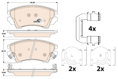 Set di 4 pastiglie freno COTEC TRW GDB1783