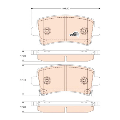 Set di 4 pastiglie freno COTEC TRW GDB1784