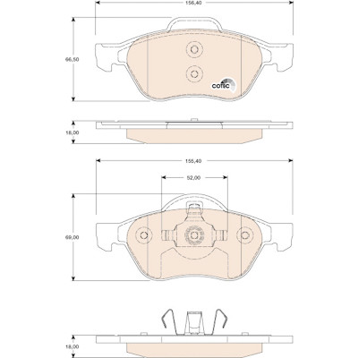 Set di 4 pastiglie freno TRW GDB1787